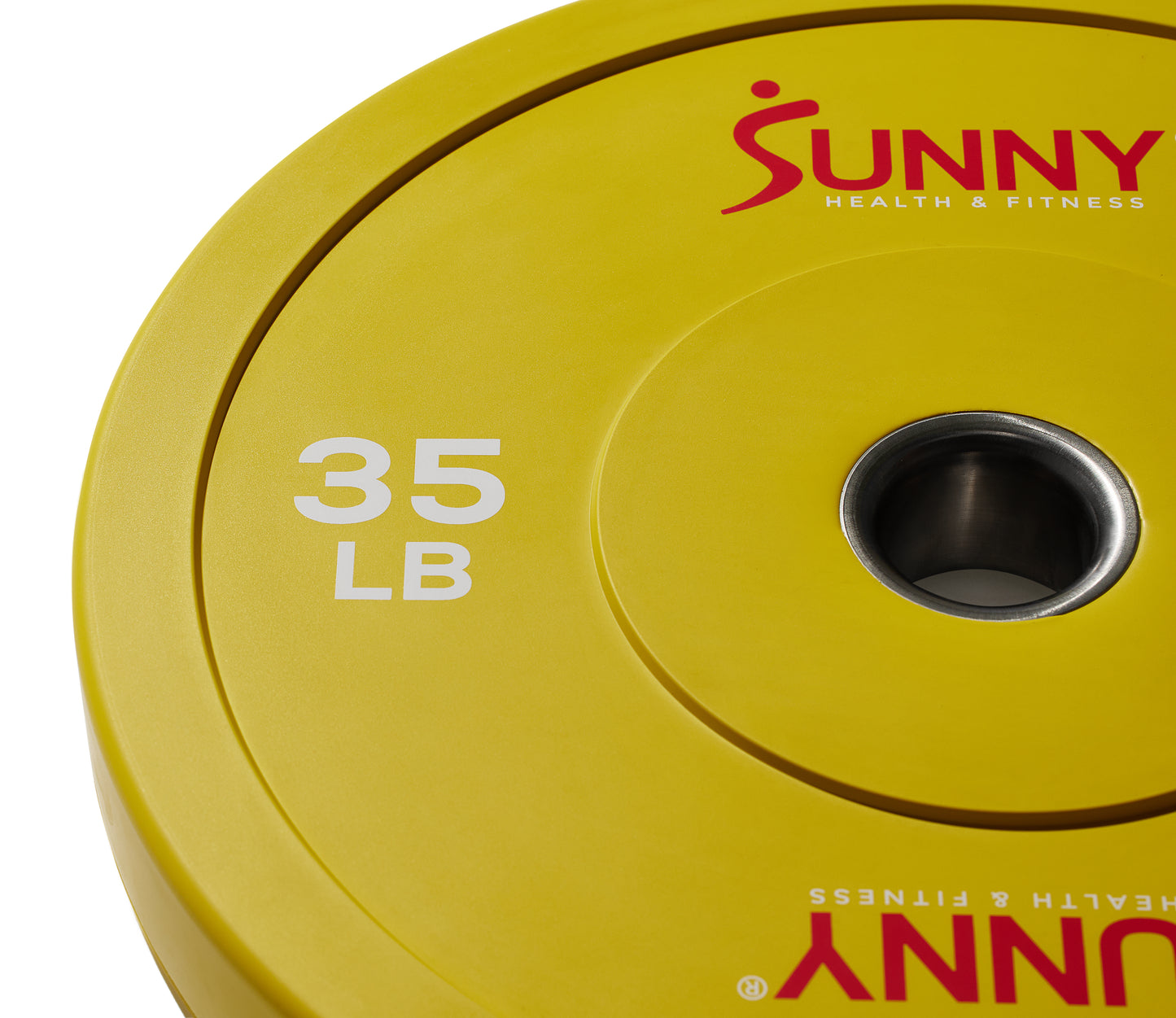 Par de Discos Olímpicos de Goma Amarillo de 35 LB - Sunny Health & Fitness