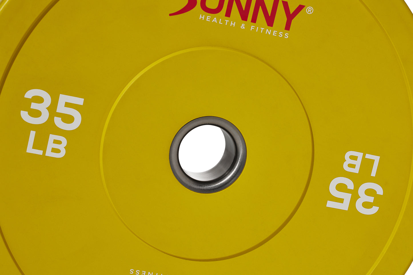 Par de Discos Olímpicos de Goma Amarillo de 35 LB - Sunny Health & Fitness