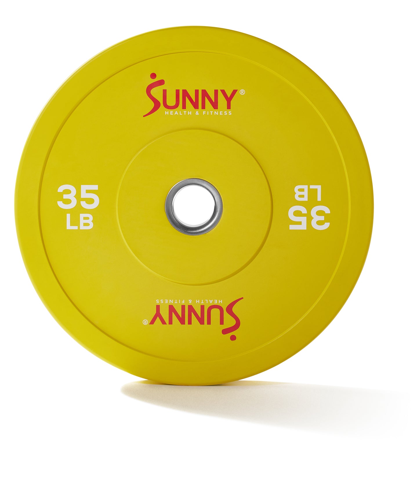 Par de Discos Olímpicos de Goma Amarillo de 35 LB - Sunny Health & Fitness