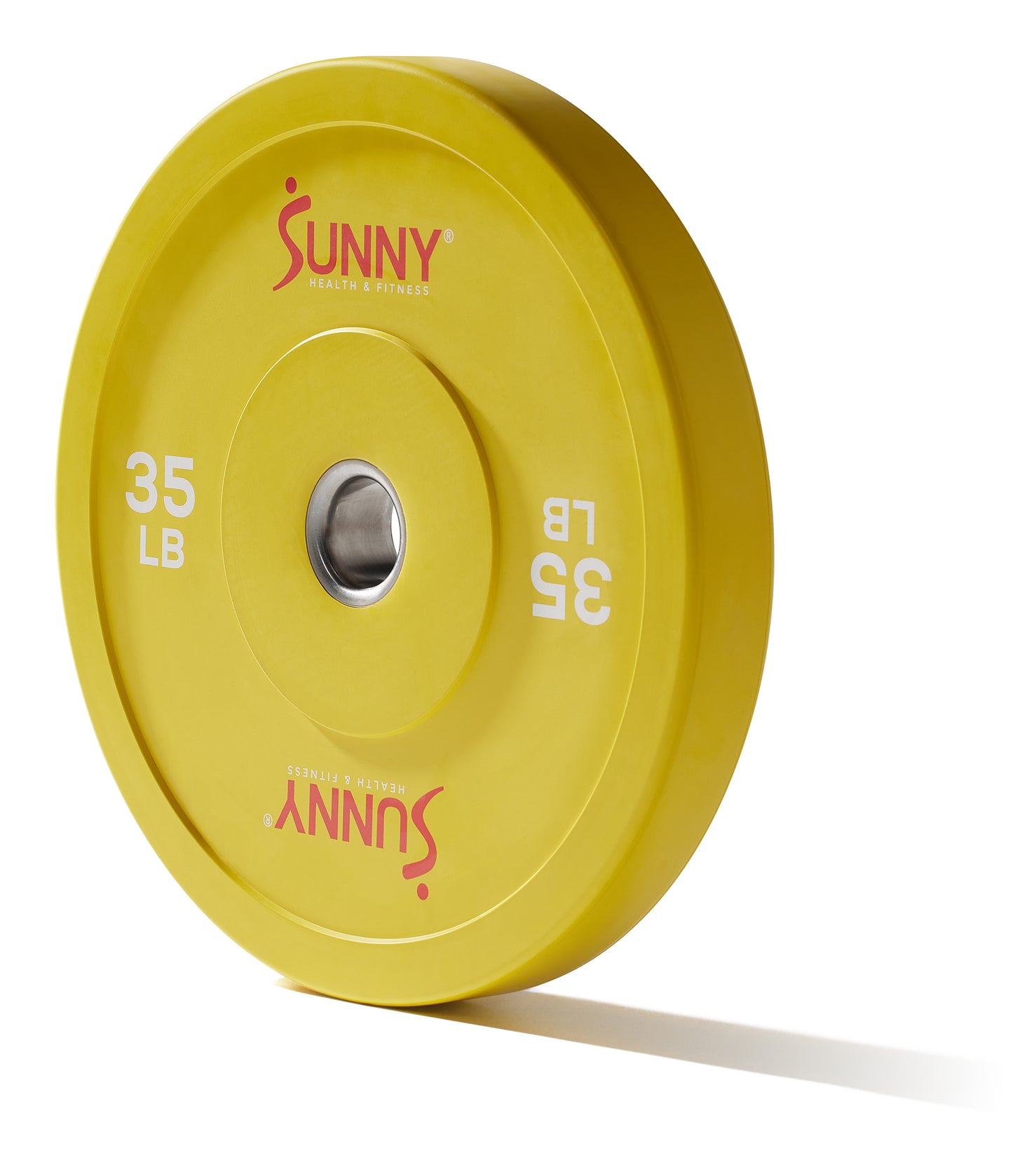 Par de Discos Olímpicos de Goma Amarillo de 35 LB - Sunny Health & Fitness