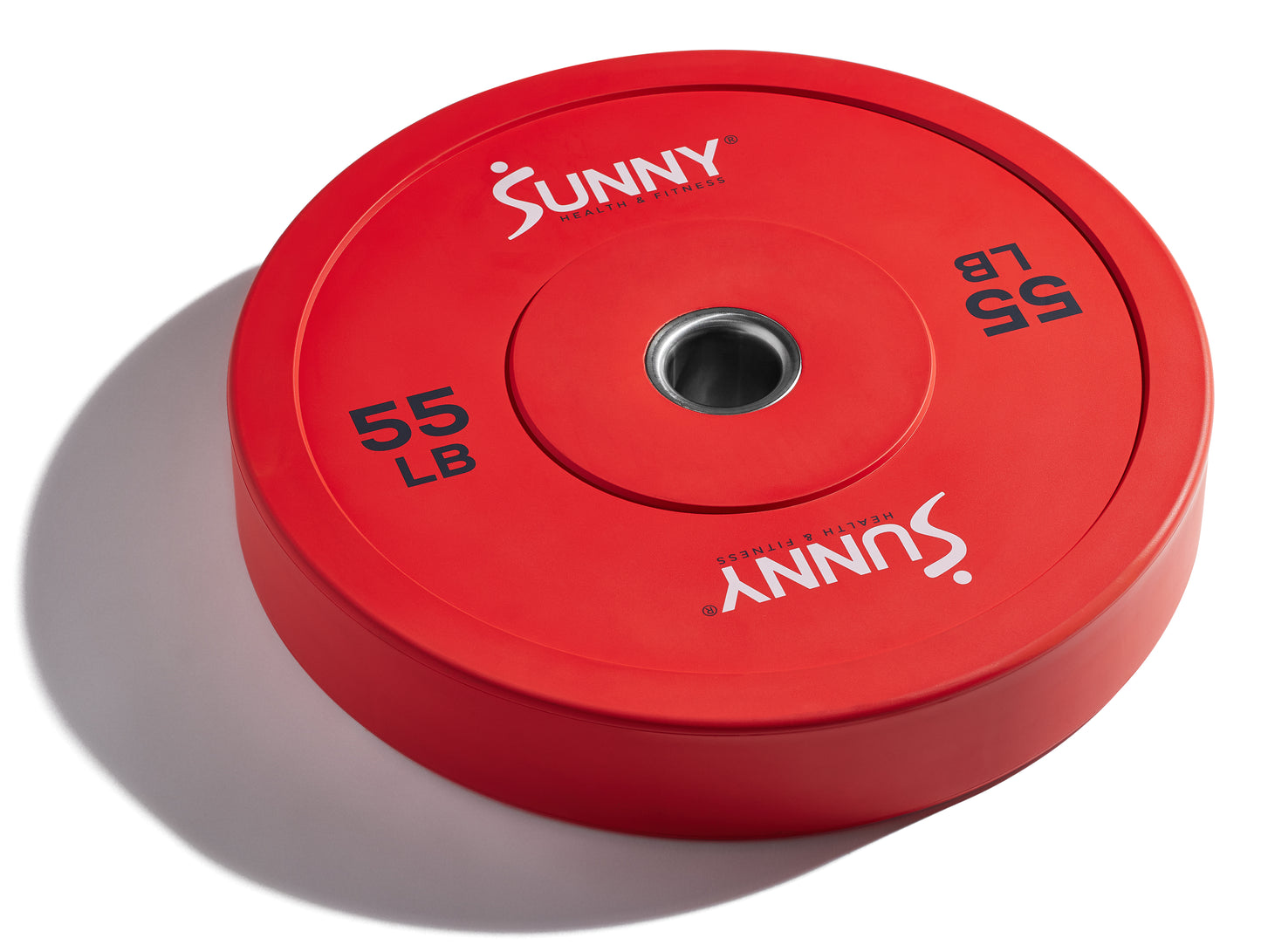 Par de Discos Olímpicos de Goma Rojo de 55 LB - Sunny Health & Fitness