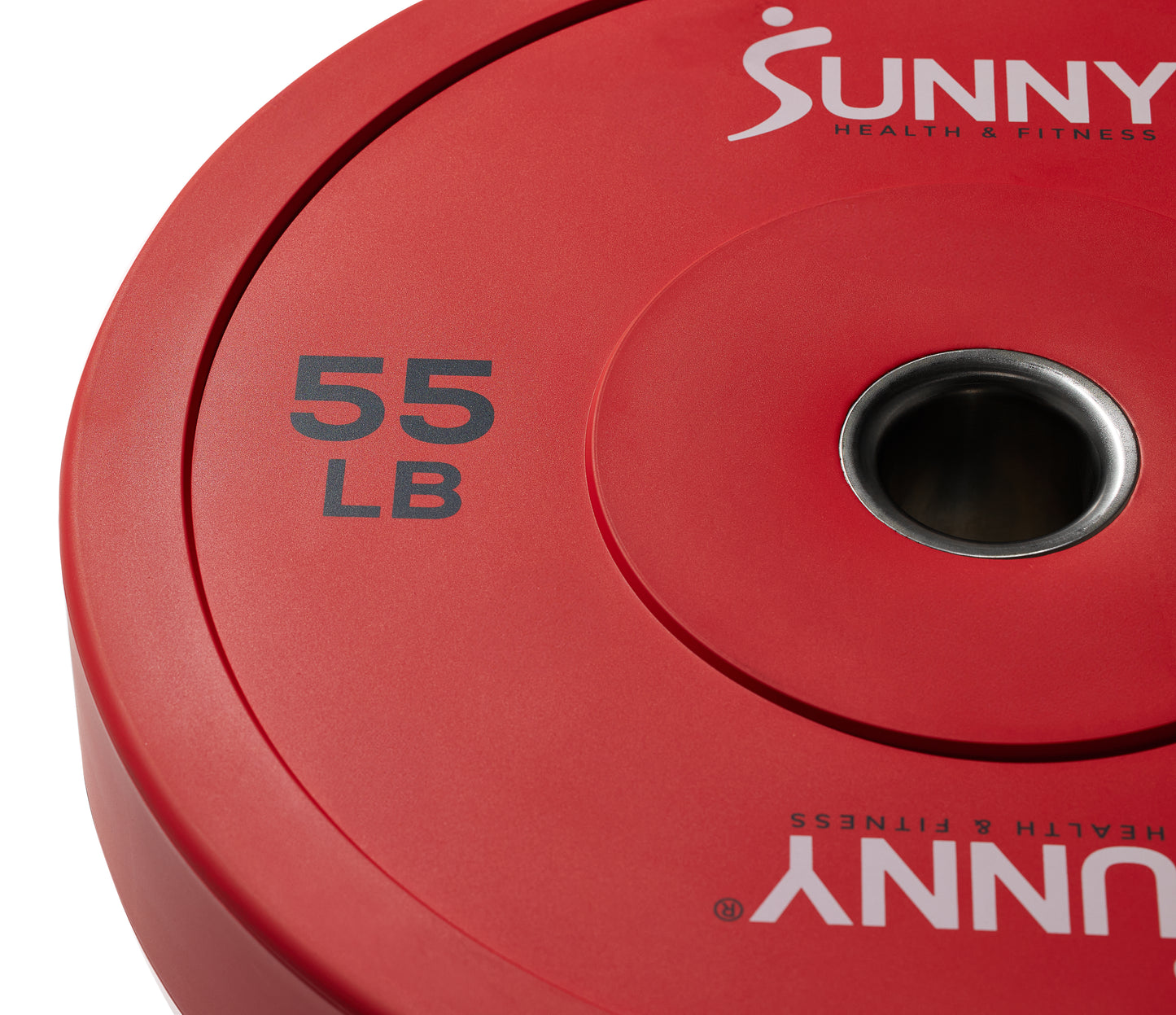 Par de Discos Olímpicos de Goma Rojo de 55 LB - Sunny Health & Fitness