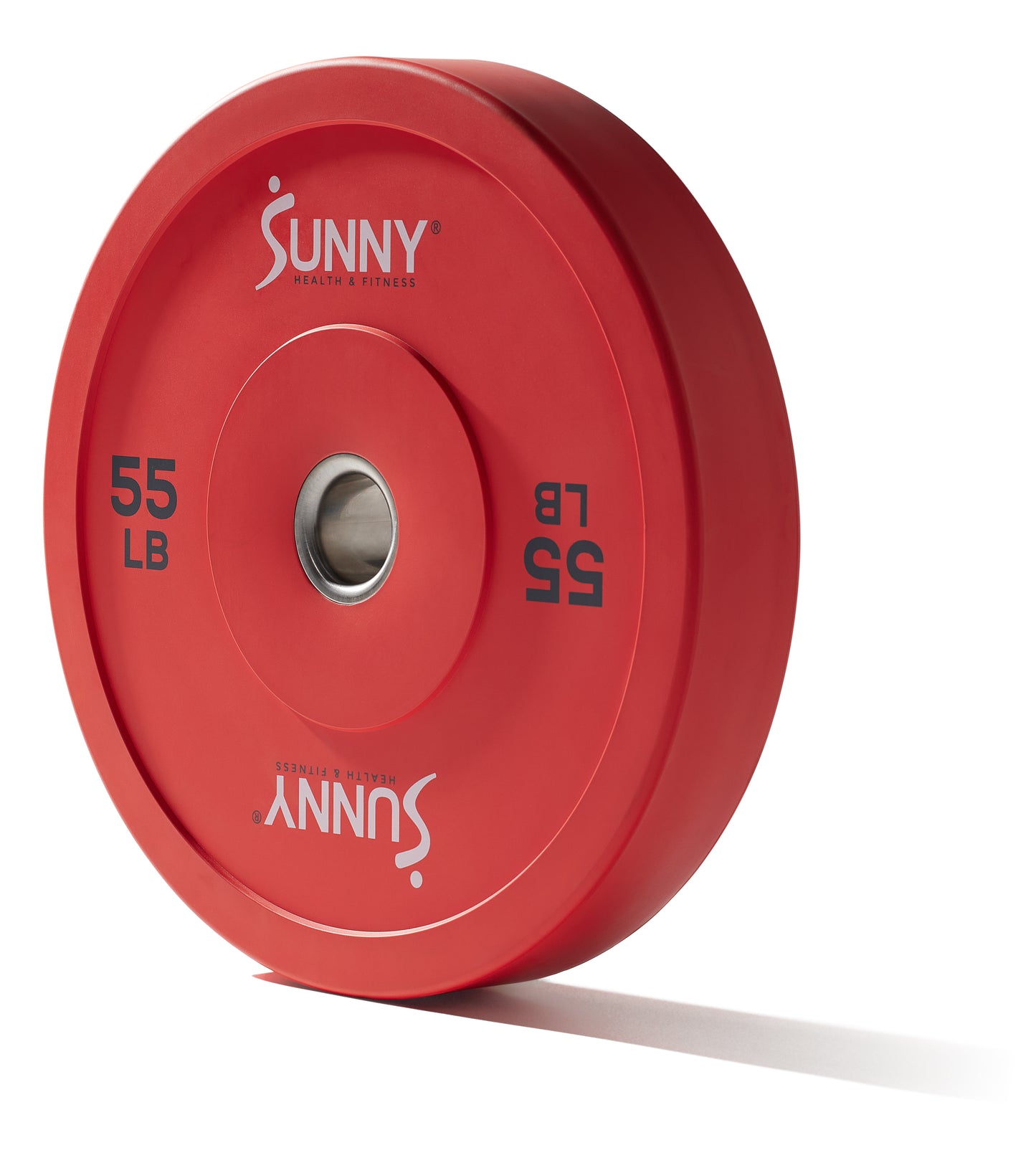 Par de Discos Olímpicos de Goma Rojo de 55 LB - Sunny Health & Fitness