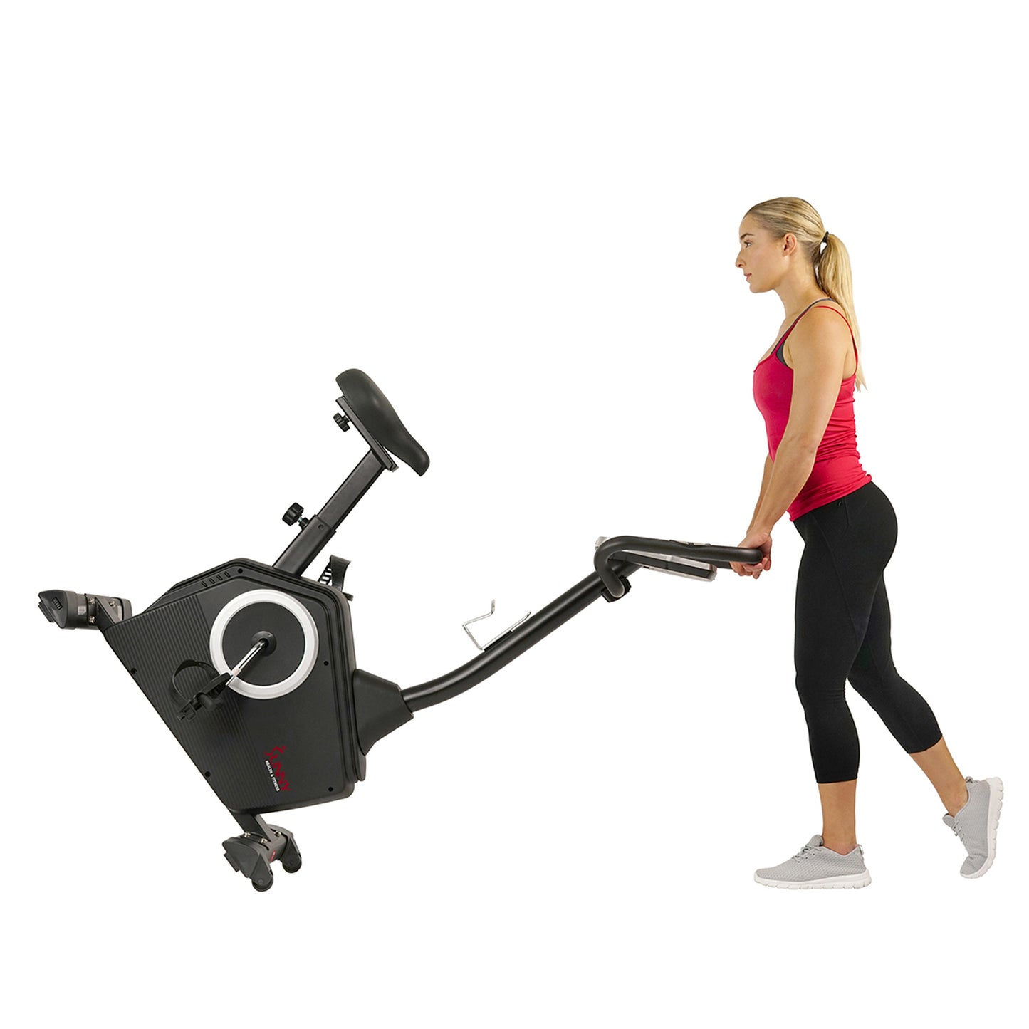 Sunny Health & Fitness Bicicleta de ejercicio magnética vertical programable