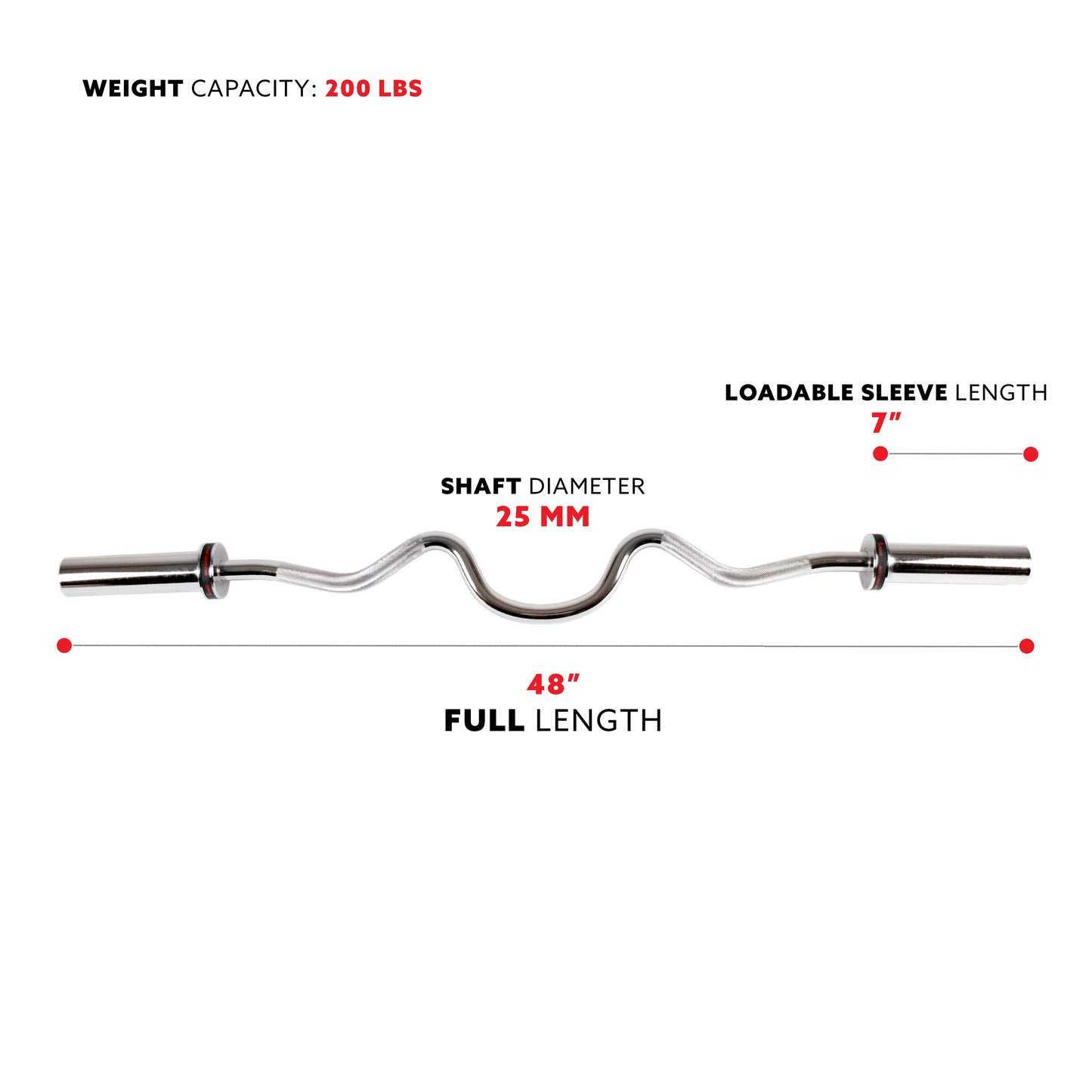 Sunny Health & Fitness 48" (122cm), Súper Barra Z Olímpica Con Collarines De Anillo Unisex Adult, Silver, Una Talla