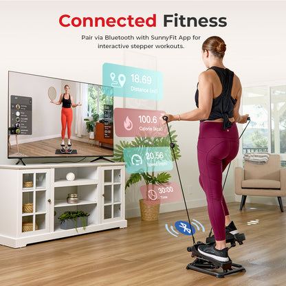 Sunny Health & Fitness Máquina de Escaladora 2 en 1 Total Body Smart Stepper,