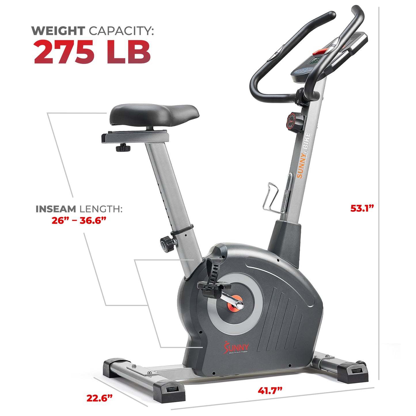 Sunny Health & Fitness Bicicleta de ejercicio de la serie Elite interactiva